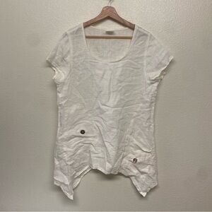 Click By Color Me Cotton 100% Linen White Tunic Size Large